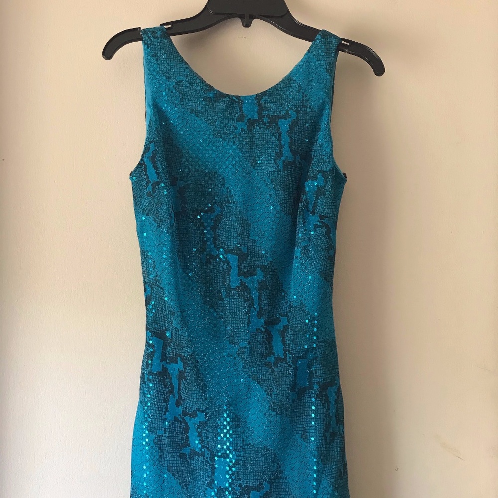Betsy and Adam Vintage Floor Length Blue Dress Size 4